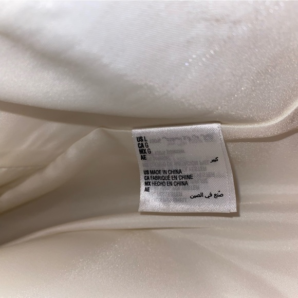 White Faux Fur Coat Jacket Coat Pocket Large 12 14 INC International Concepts - Picture 12 of 12